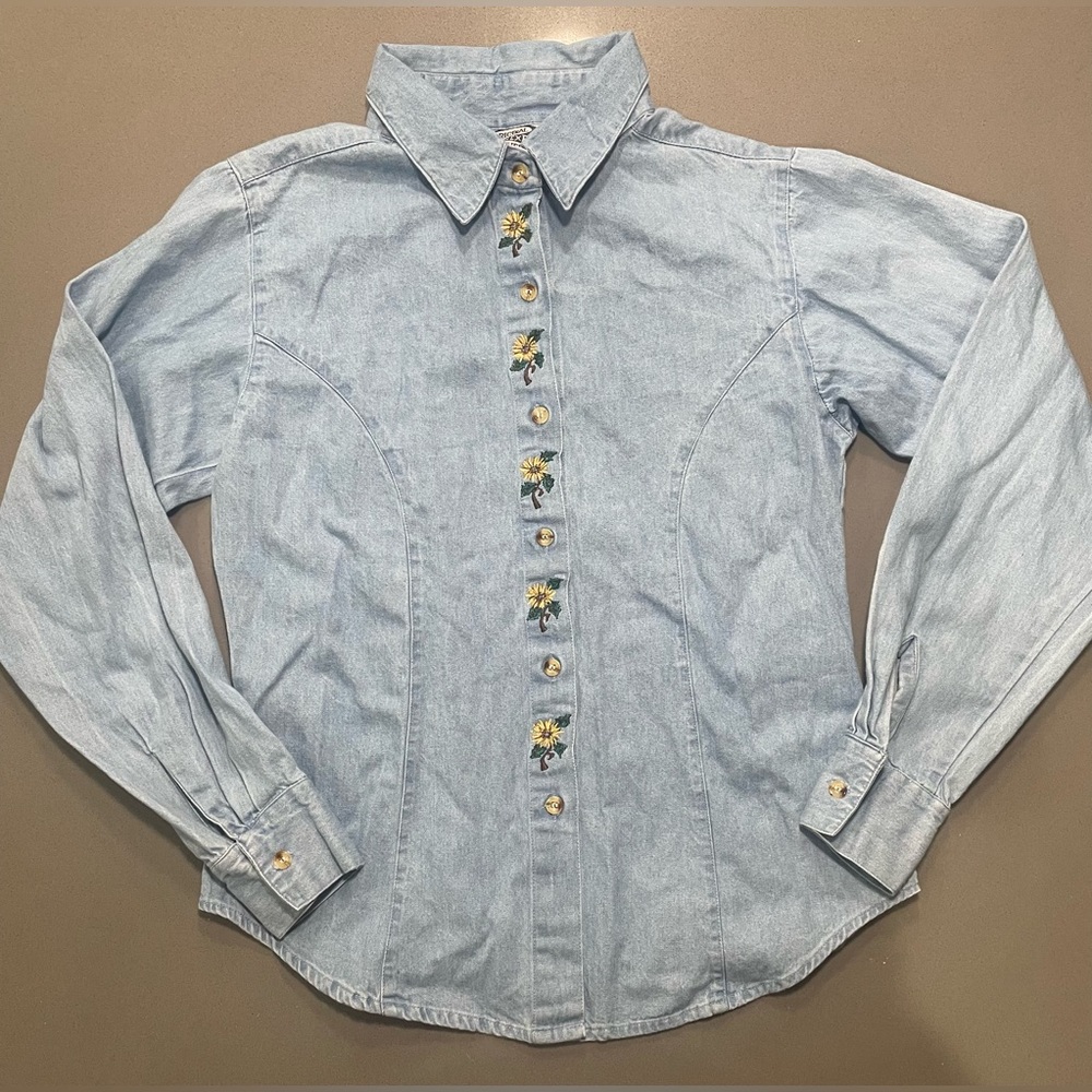 Cotton Express Original Blues-Embroidered Denim Button up